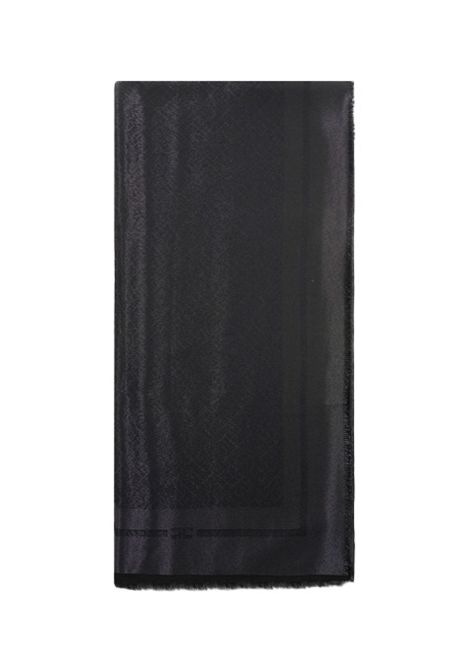 Sciarpa ELISABETTA FRANCHI donna SC12F56 Nera pattern all over con logo cornice tinta unita ELISABETTA FRANCHI | Sciarpe | SC12F56110